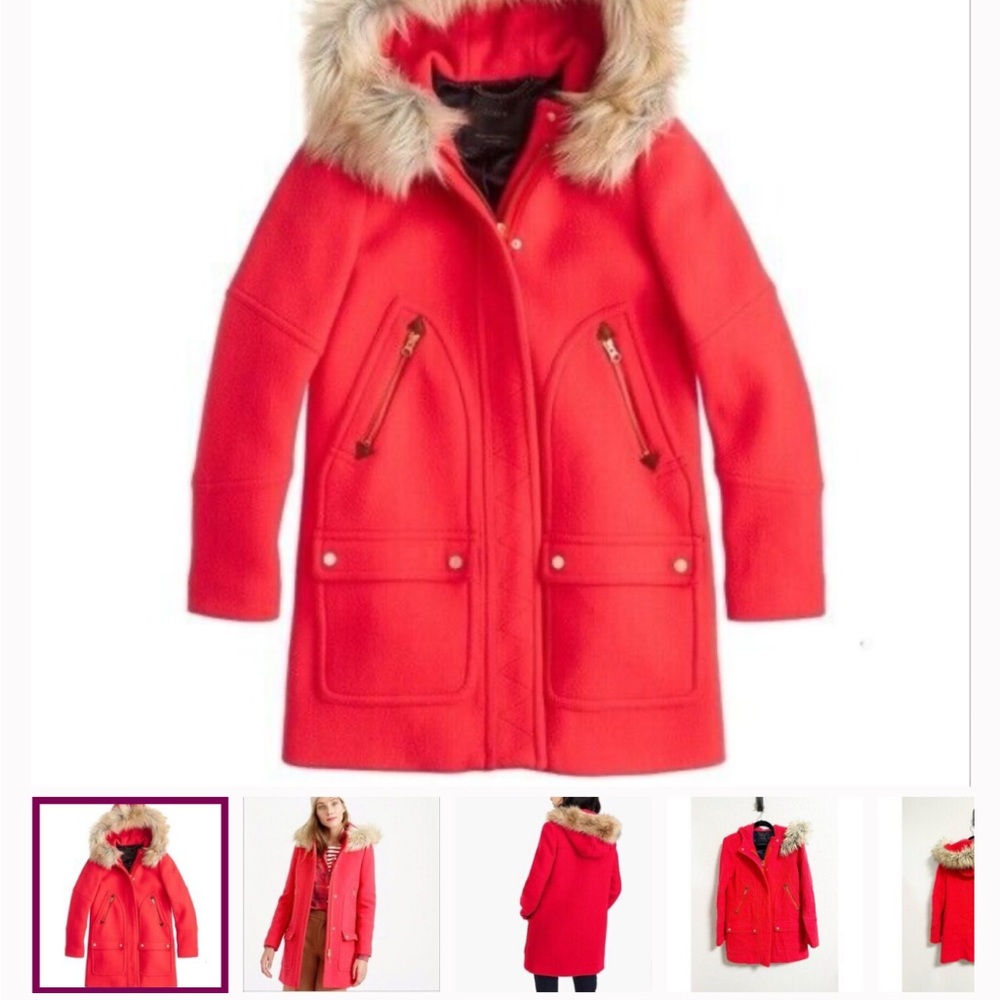 J. Crew Red Stadium Cloth coat